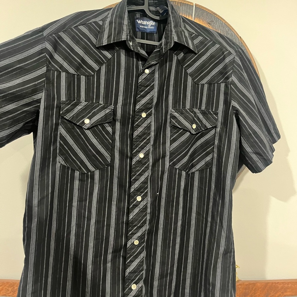 Wrangler Black Casual Pearl Snap